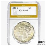 1935-S Silver Peace Dollar PGA MS64