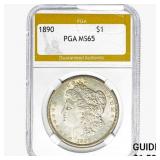 1890 Morgan Silver Dollar PGA MS65