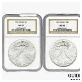 [2]21990-1991 Silver Eagle NGC MS69