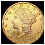 1890-S $20 Gold Double Eagle CLOSELY UNCIRCULATED