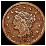 1848 Braided Hair Large Cent LIGHTLY CIRCULATED