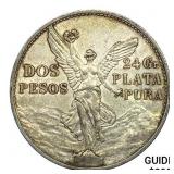 1921Mo Mexico Silver 2 Pesos CHOICE AU