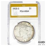 1935-S Silver Peace Dollar PGA MS64