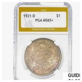 1921-D Morgan Silver Dollar PGA MS65+