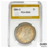 1884-O Morgan Silver Dollar PGA MS66