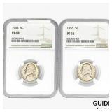 [2]1955 Jefferson Nickel NGC PF68