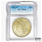 1921-D Morgan Silver Dollar ICG MS65