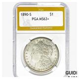 1890-S Morgan Silver Dollar PGA MS63+