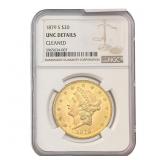 1879-S $20 Gold Double Eagle NGC UNCDET