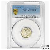 1939-D Mercury Silver Dime PCGS MS66 FB