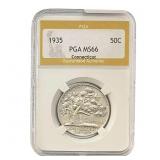 1935 Connecticut Half Dollar PGA MS66