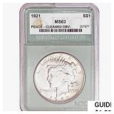 1921 Silver Peace Dollar NTC MS63 OBV