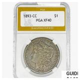 1893-CC Morgan Silver Dollar PGA XF40