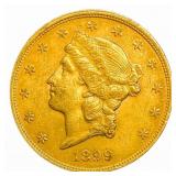 1899 $20 Gold Double Eagle CLOSELY UNCIRCULATED