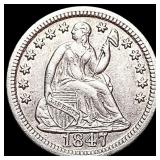 1847 Seated Liberty Half Dime CLOSELY