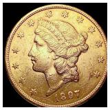 1897-S $20 Gold Double Eagle CHOICE AU