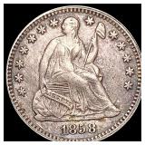 1858 Seated Liberty Half Dime CLOSELY