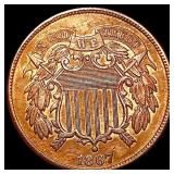 1867 Two Cent Piece CLOSELY UNCIRCULATED