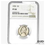 1955 Jefferson Nickel NGC PF68