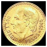 1945 Mexico Pesos 0.0603 oz Gold $2.5