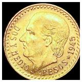 1945 Mexico Pesos 0.0603 oz Gold $2.5