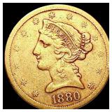 1880-S $5 Gold Half Eagle LIGHTLY CIRCULATED