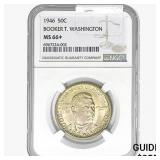 1946 Booker T Half Dollar NGC MS66+