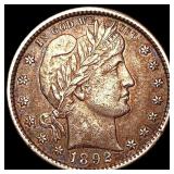 1892-S Barber Quarter CLOSELY UNCIRCULATED