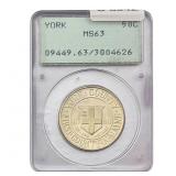 1936 York Half Dollar PCGS MS63 OGH Rattler