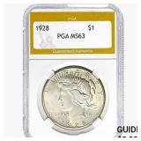 1928 Silver Peace Dollar PGA MS63