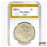 1885-S Morgan Silver Dollar PGA MS62+ DETAIL