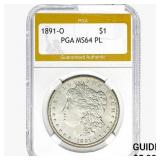 1891-O Morgan Silver Dollar PGA MS64 PL