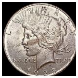 1928 Silver Peace Dollar CLOSELY UNCIRCULATED
