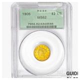1906 $2.50 Gold Quarter Eagle PCGS MS62
