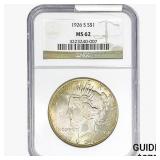 1926-S Silver Peace Dollar NGC MS62