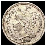 1881 Nickel Three Cent CLOSELY UNCIRCULATED