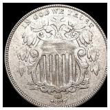 1867 No Rays Shield Nickel CLOSELY UNCIRCULATED