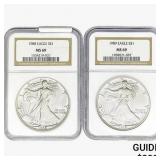 [2]1988-1989 Silver Eagle NGC MS69