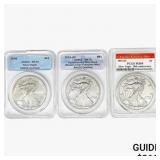 [3]2008-2016 Silver Eagle ANACS/PCGS MS69-70