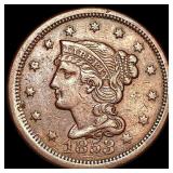 1853 Braided Hair Large Cent CLOSELY UNCIRCULATED