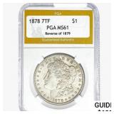 1878 REV79 Morgan Silver Dollar PGA MS61
