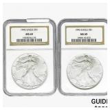 [2]1992-1993 Silver Eagle NGC MS69