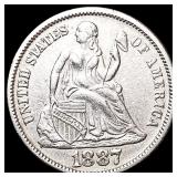1887 Seated Liberty Dime CHOICE AU