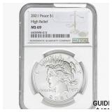 2021 Silver Peace Dollar NGC MS69 HR