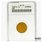 1909-S VDB Wheat Cent ANACS VG10