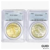 [2]1923 Silver Peace Dollar PCGS MS64