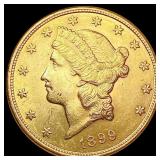 1899-S $20 Gold Double Eagle CHOICE AU