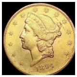 1894-S $20 Gold Double Eagle CLOSELY UNCIRCULATED
