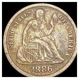 1886 Seated Liberty Dime LIGHTLY CIRCULATED