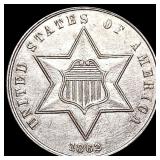1862 Silver Three Cent UNCIRCULATED